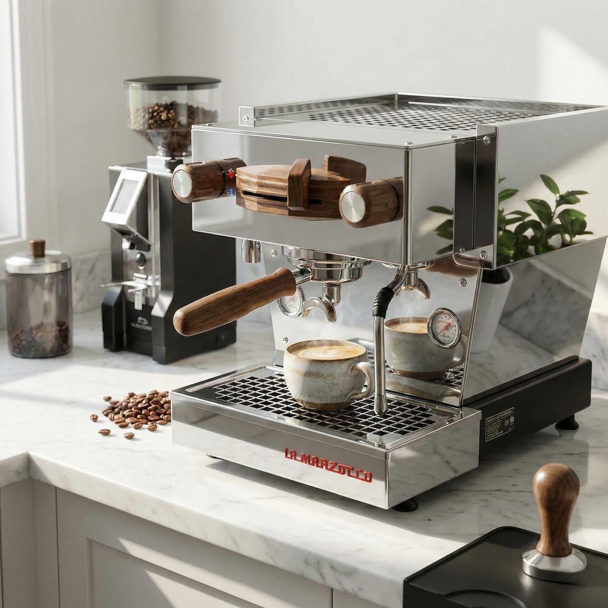 Machine à café sur plan de travail propre