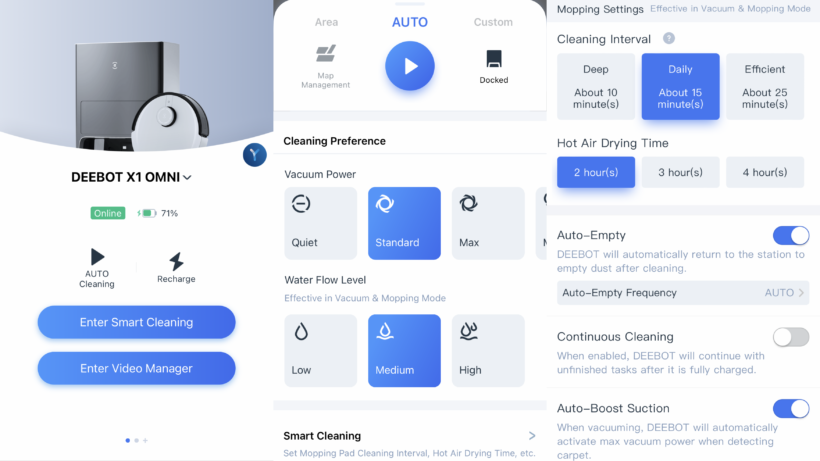 Ecovacs Deebot X1 Omni application