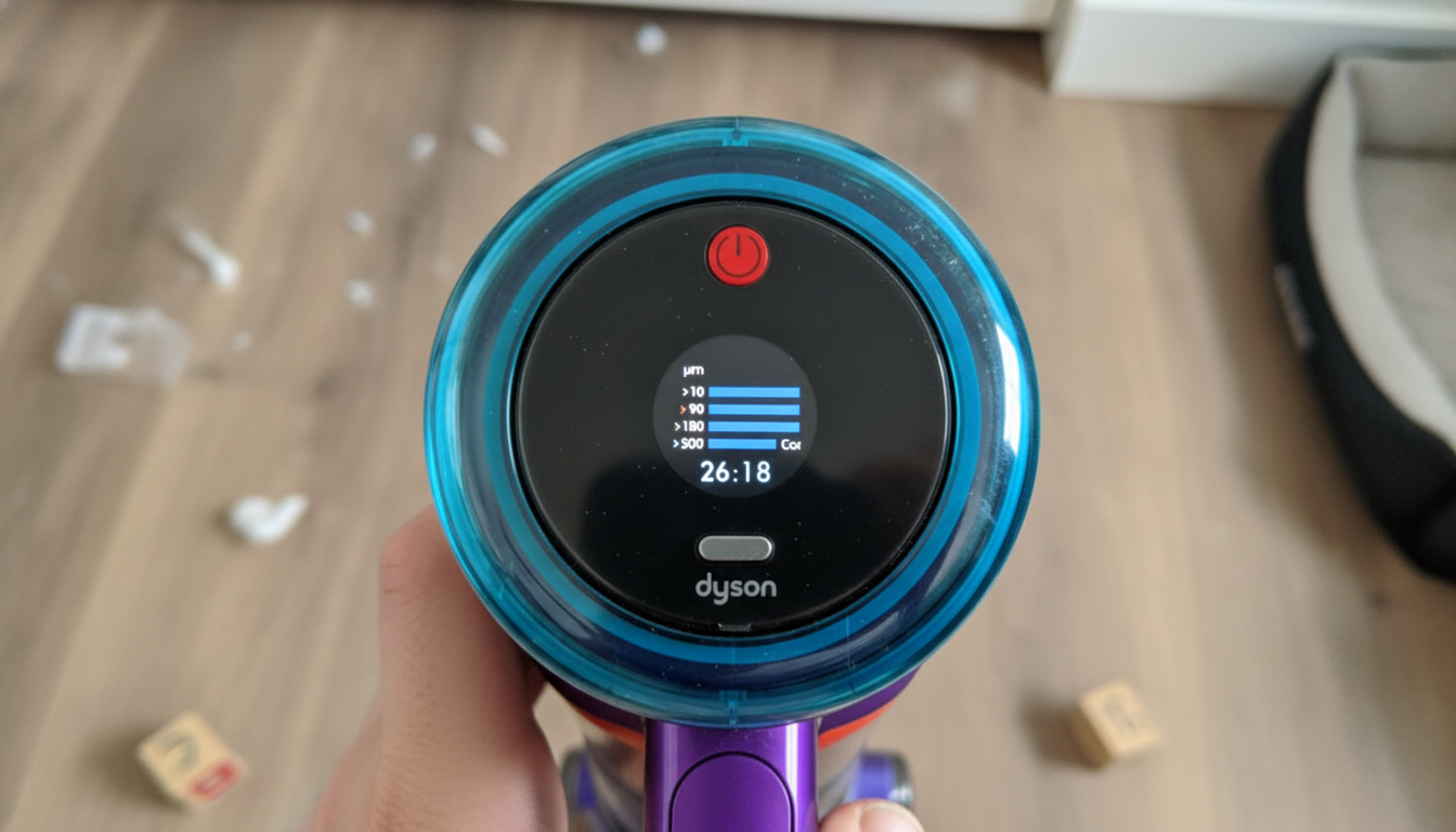 Avis Dyson Gen5detect écran LCD et bouton marche arrêt