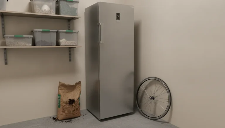 Congélateur armoire Valberg dans une buanderie