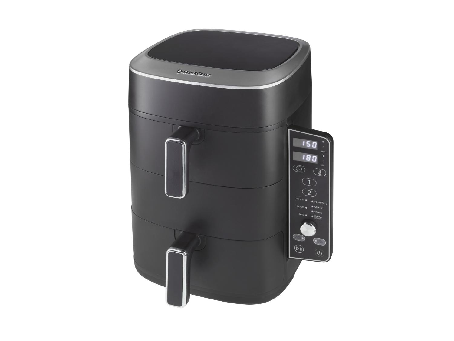 Friteuse à air chaud Silvercrest 9,5 L à deux tiroirs superposés