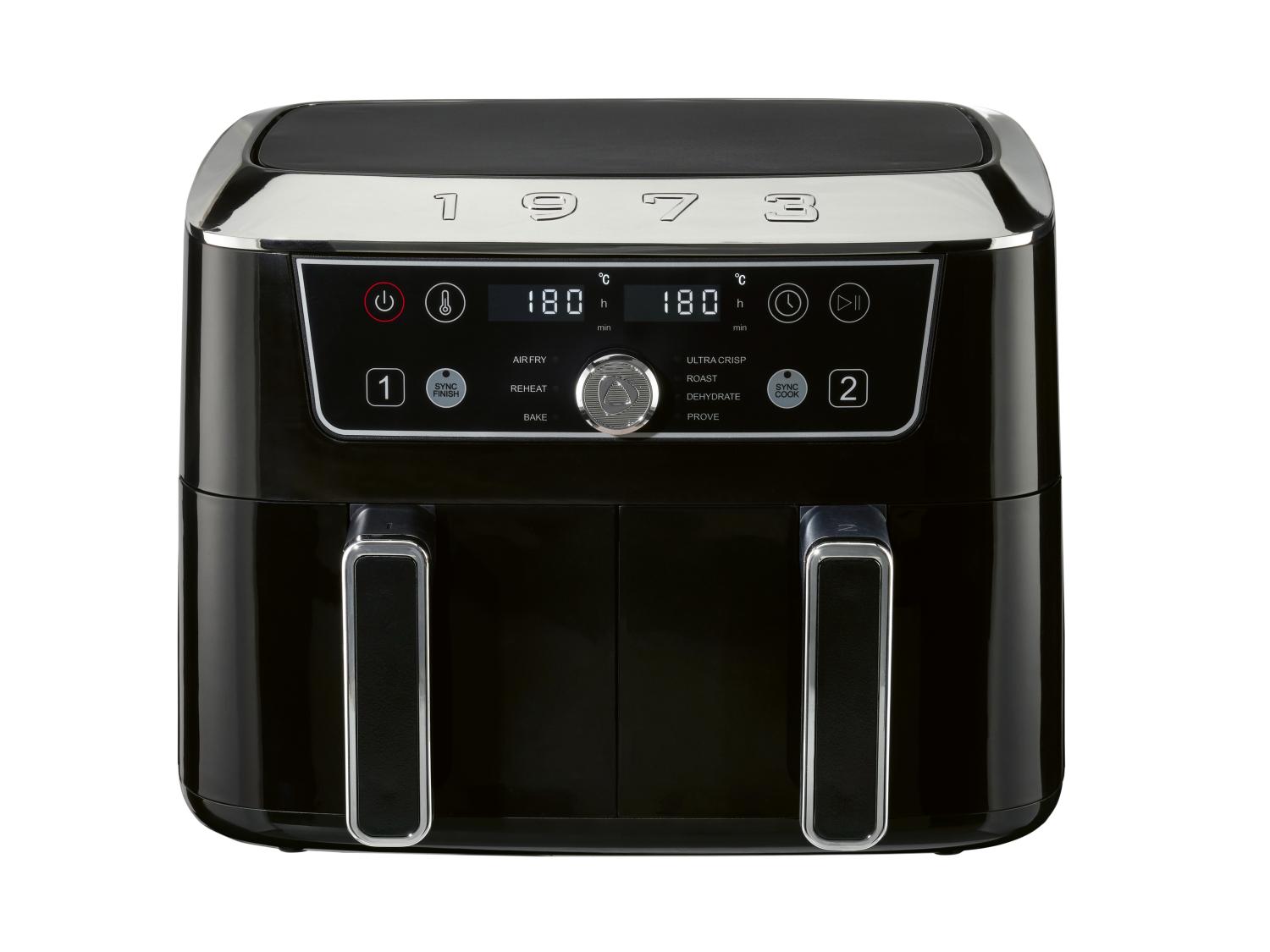 Friteuse à air chaud double zone Silvercrest Retro 1973 noire