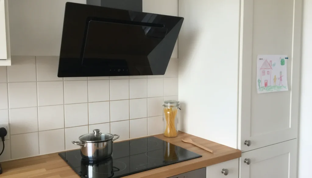 Hotte inclinée Valberg au-dessus d'une plaque