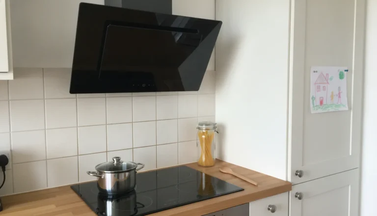 Hotte inclinée Valberg au-dessus d'une plaque
