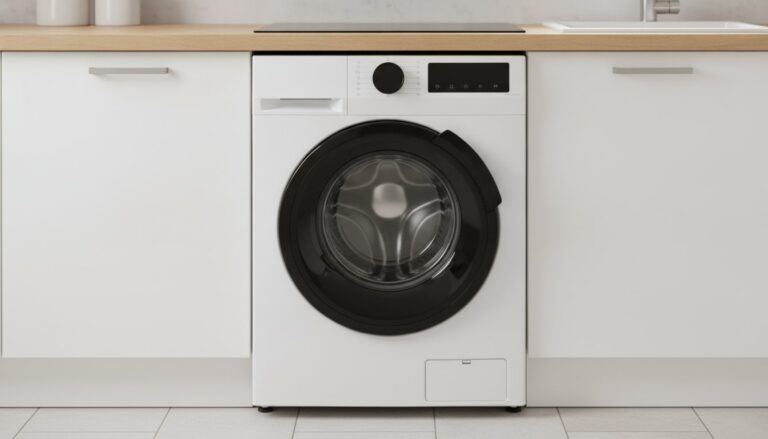 Lave-linge Valberg sous un plan de travail