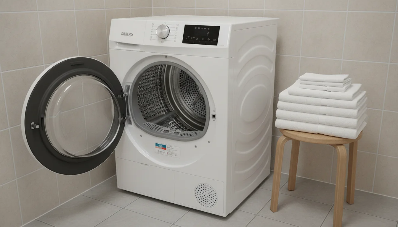 Sèche-linge Valberg 9 kg, porte ouverte